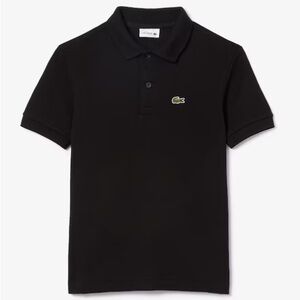 LACOSTE Kids, boys, girls unisex short sleeve black IZOD Polo, LARGE